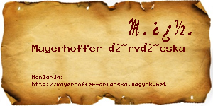 Mayerhoffer Árvácska névjegykártya